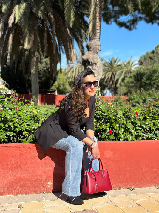 Bolso Italy Camel Rojo