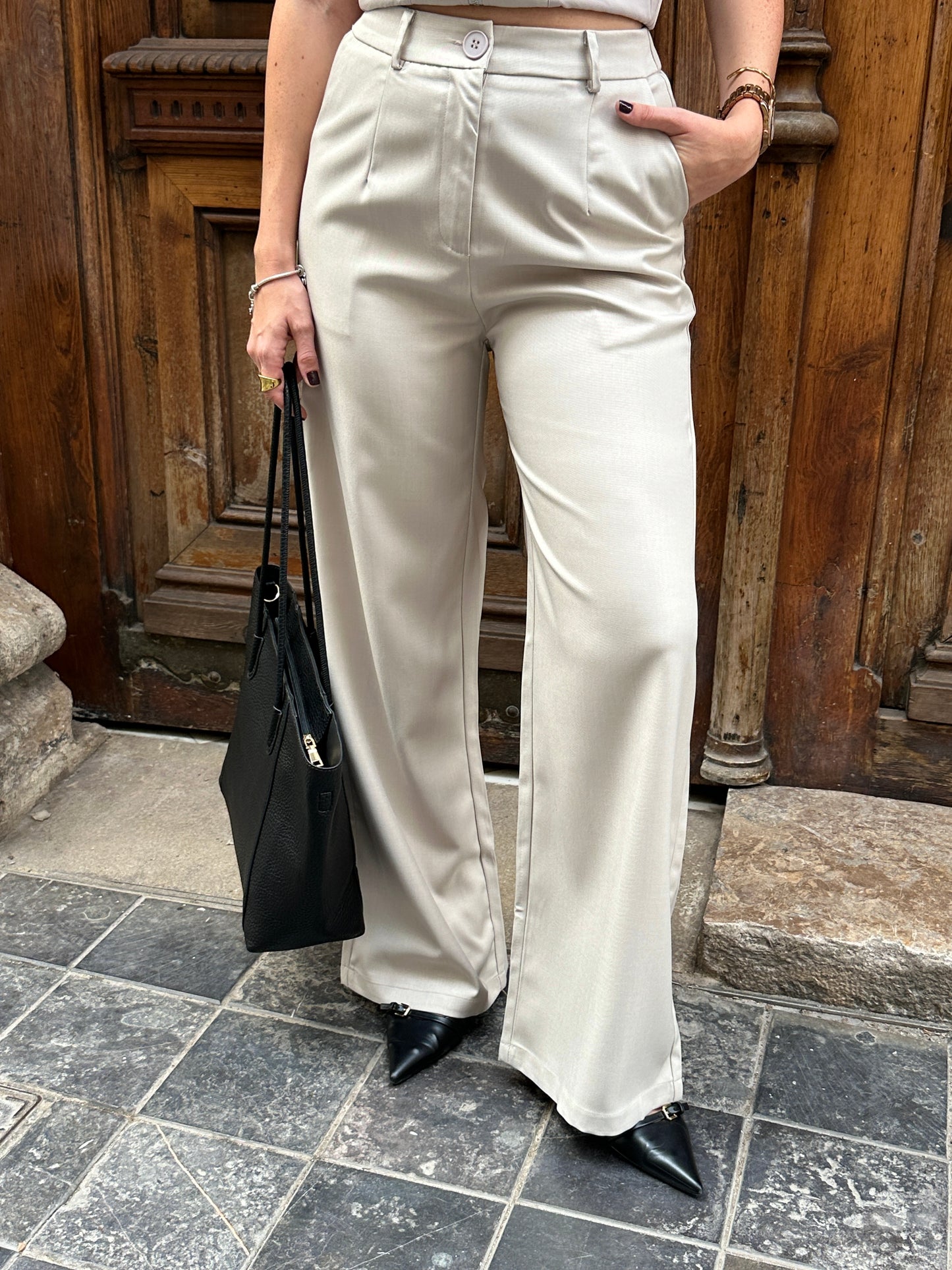 Beige Sun Tailored Trousers