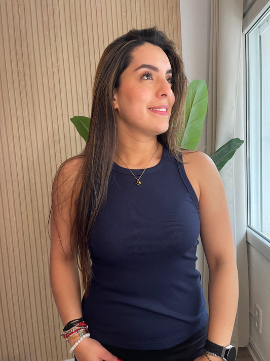 Camiseta básica Ceci azul marino