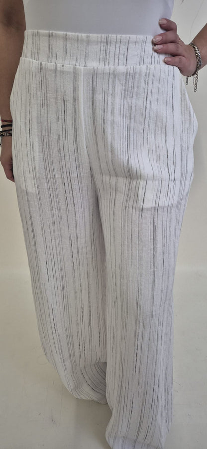 Pantalón de rayas Ana blanco