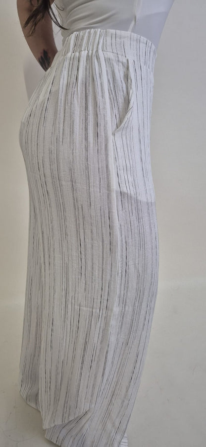 Pantalón de rayas Ana blanco